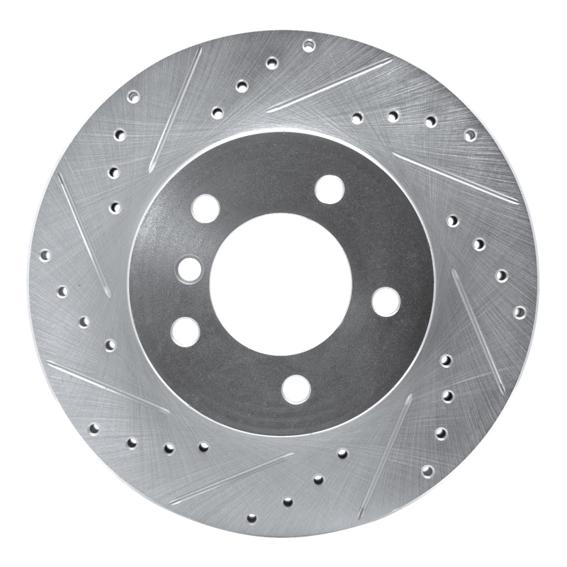 BMW 325CI Brake Rotor (1) - Front Left - R1 Concepts - Drilled & Slotted - Silver - `99-`08